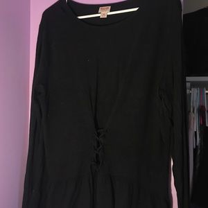 Black long sleeve corset top